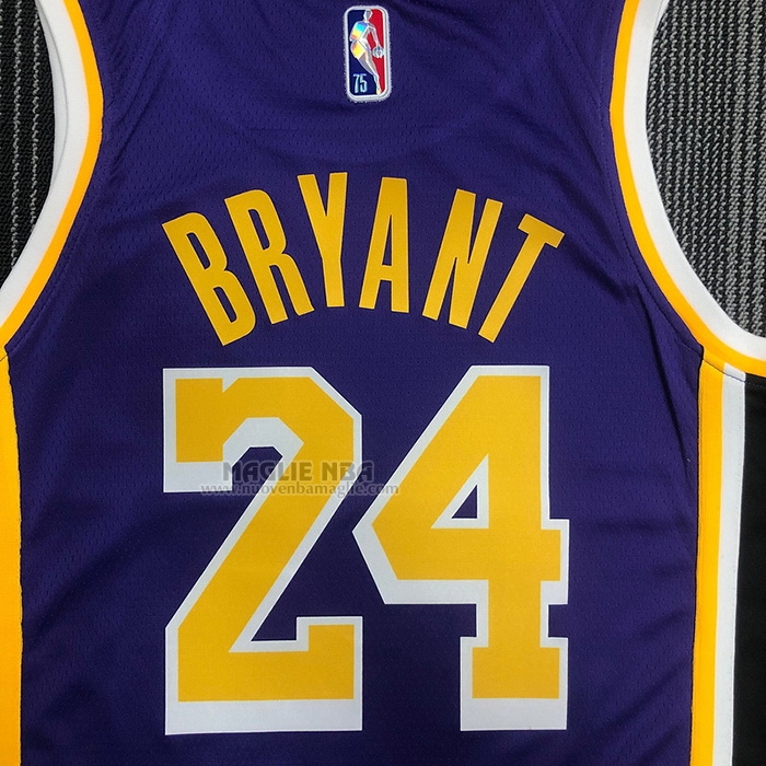 Maglia
 Kobe Bryant NO 24 Los Angeles Lakers Statement 2021-22 Viola
